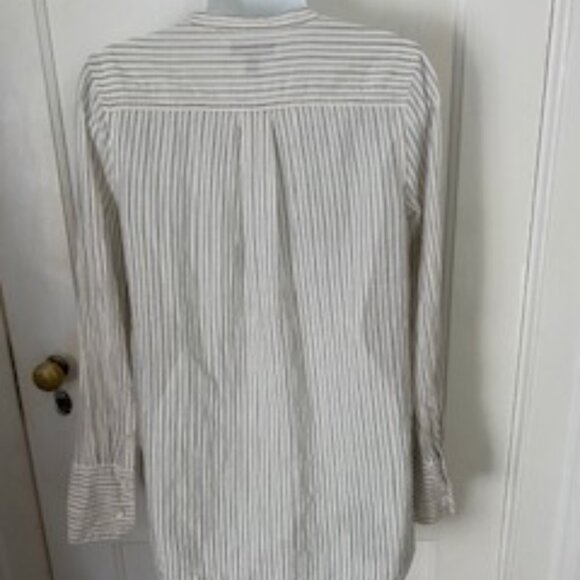 J. Crew Light, Long Sleeve V-Cotton Shirt, Gray, White and Black, Size S - Picture 7 of 7